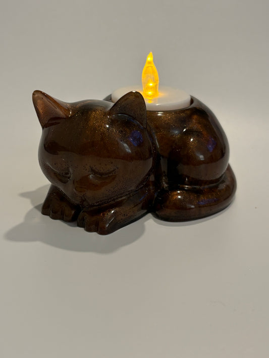 Cat tea light holder