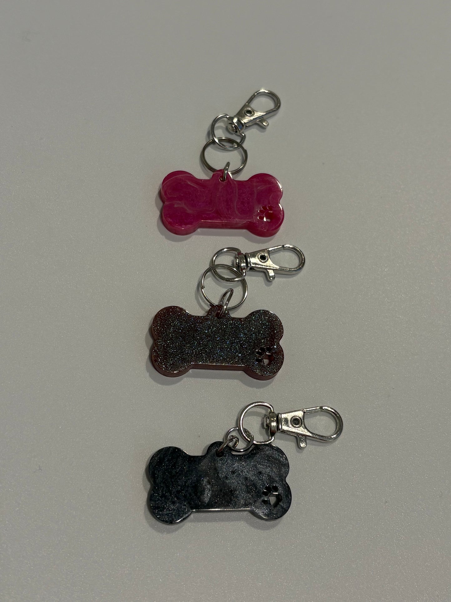 Small bone pet tag with paw imprint