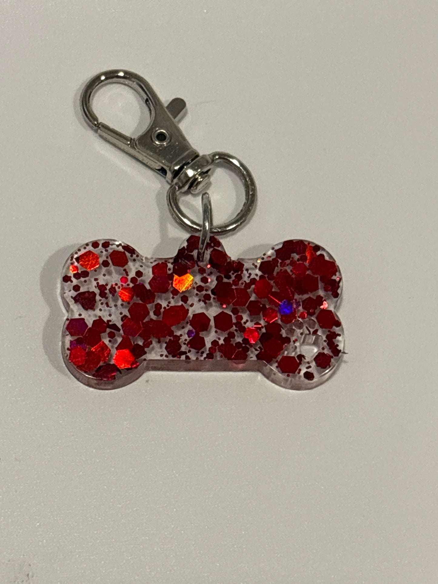 Small bone pet tag with paw imprint