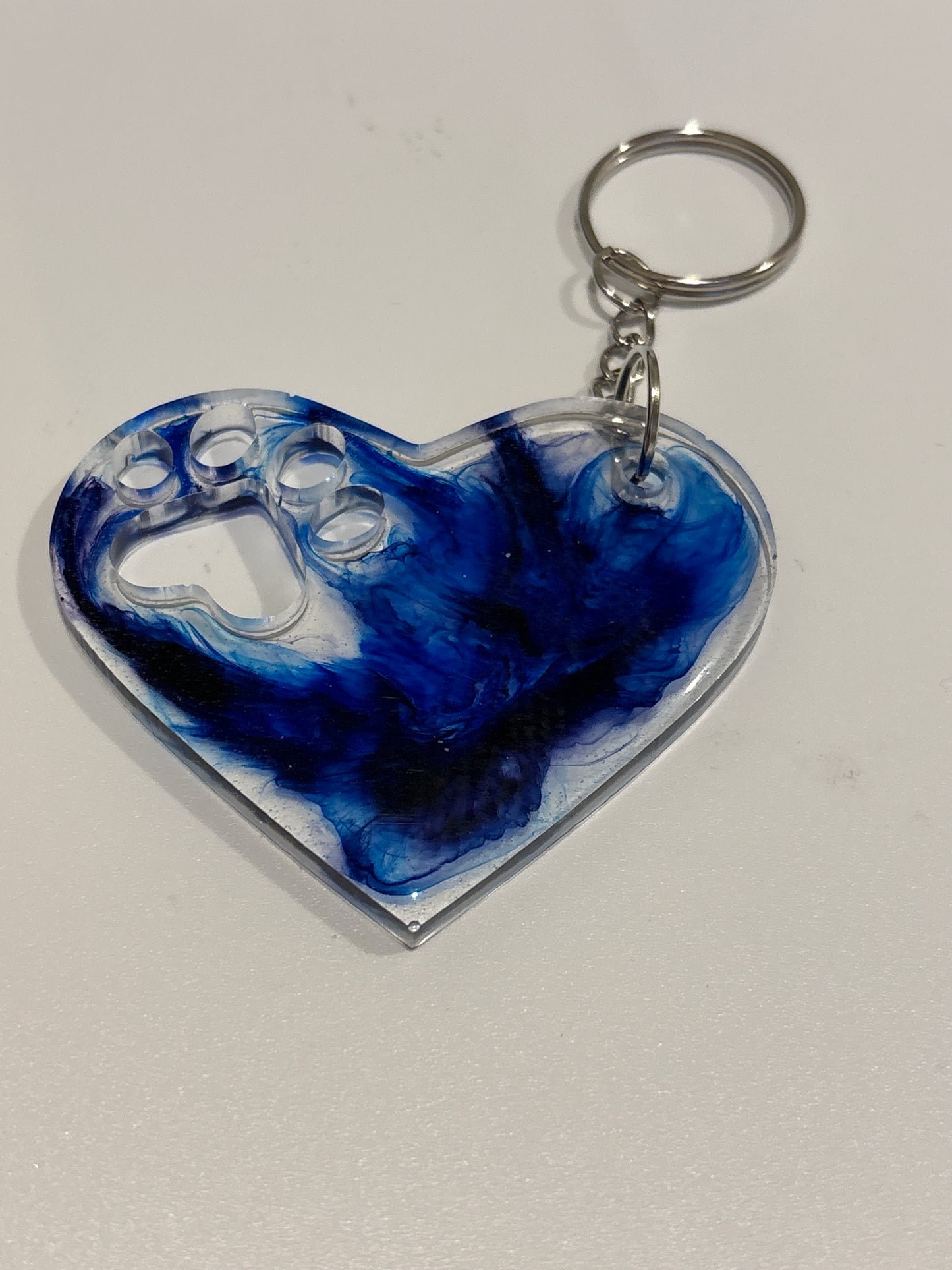 Heart keychain with paw print