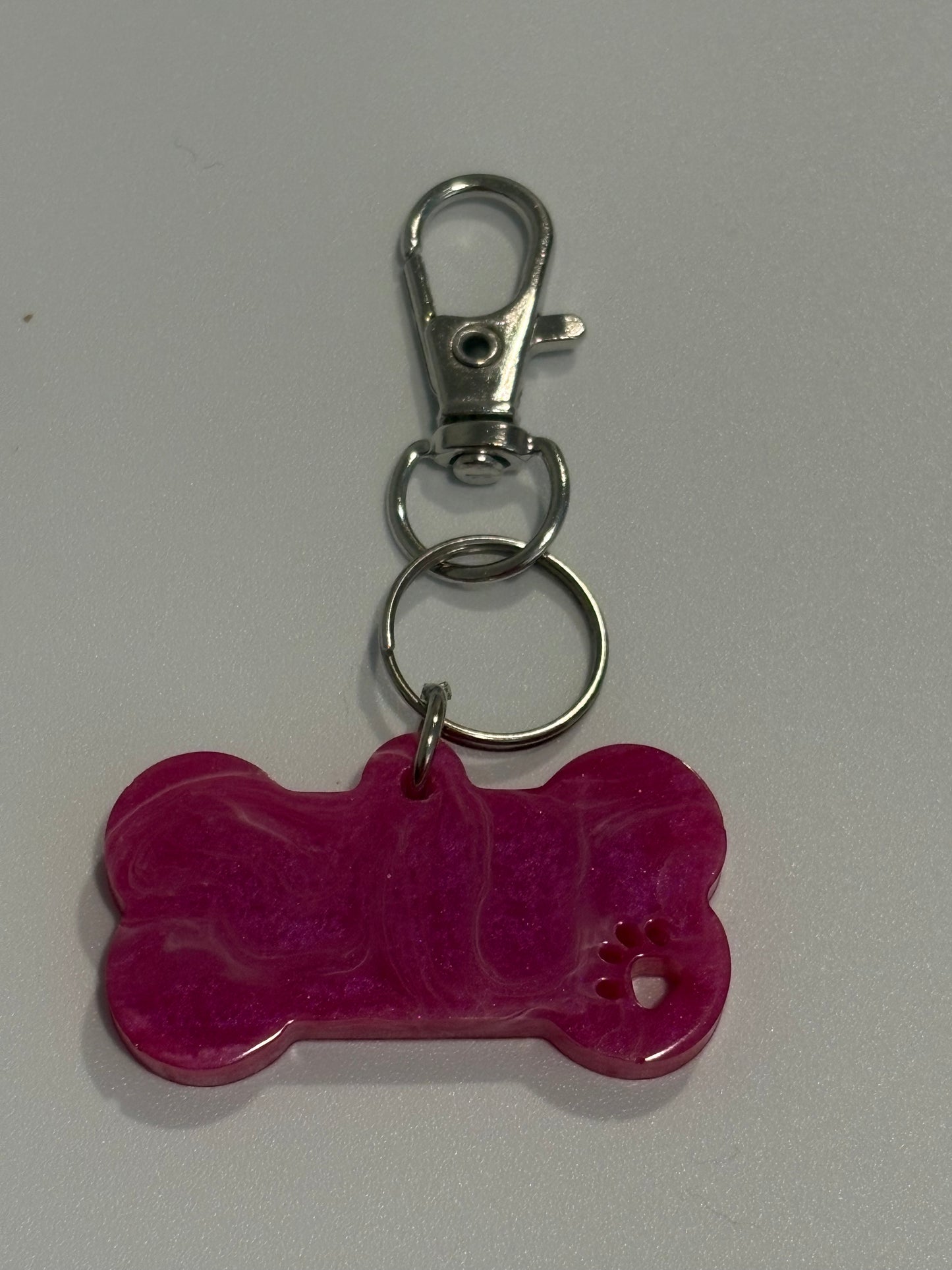 Small bone pet tag with paw imprint