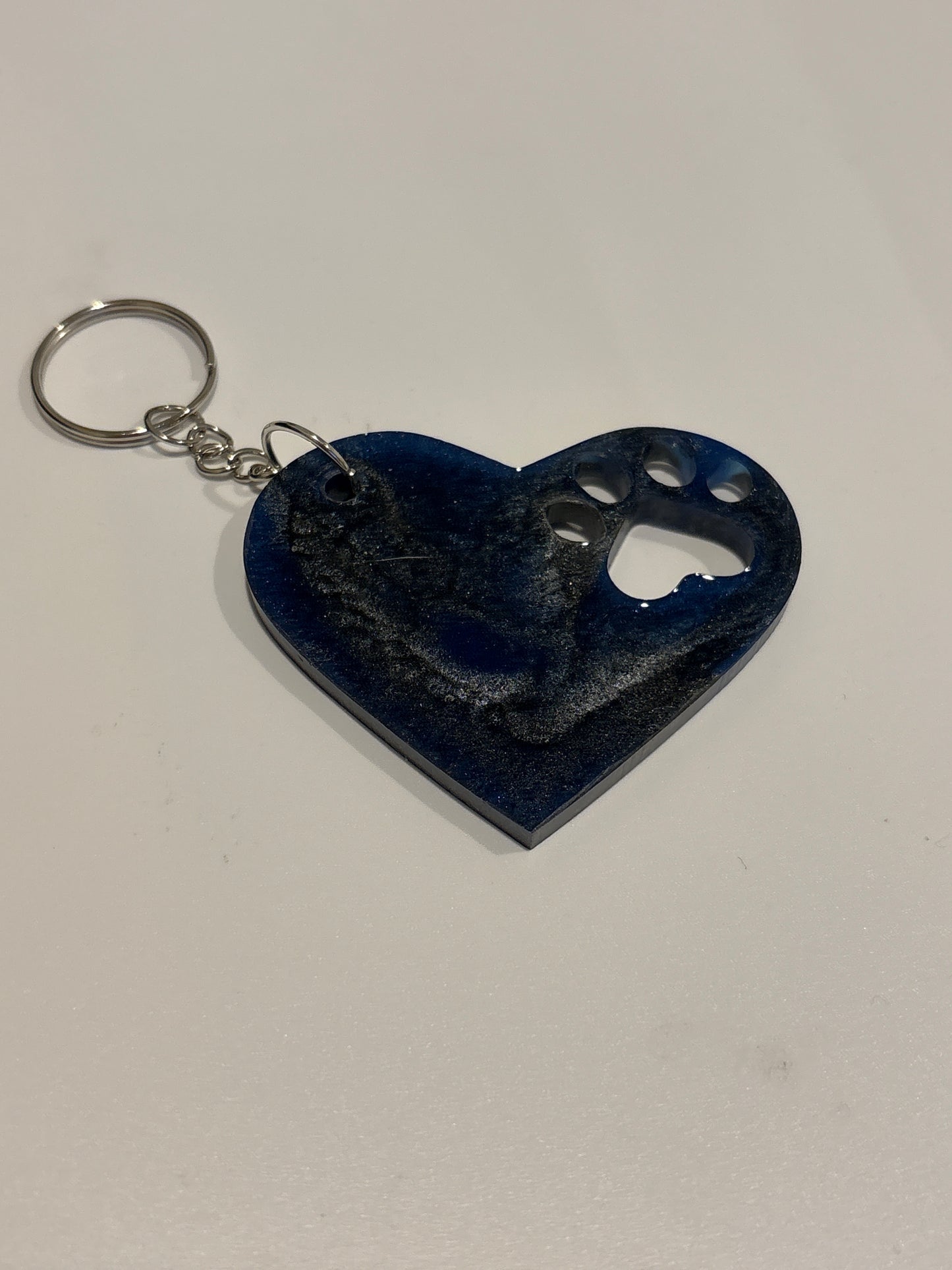 Heart keychain with paw print