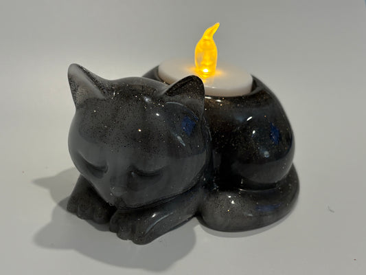 Cat tea light holder